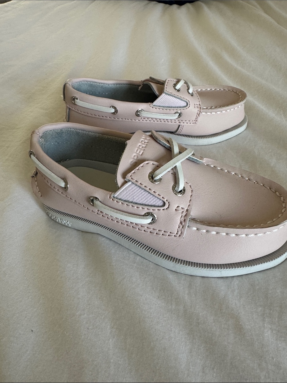 Sperry Girls Pale Pink Slip-On Moccasins